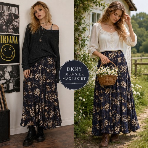 Maxi gonna vintage dkny - vintage, 100%